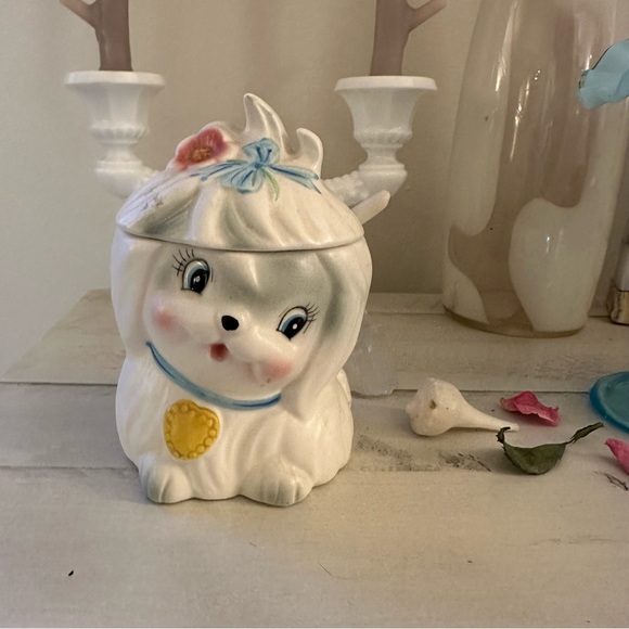 Vintage Lefton Toodles White Fog Anamorphic Sugar Jar - Picture 8 of 8